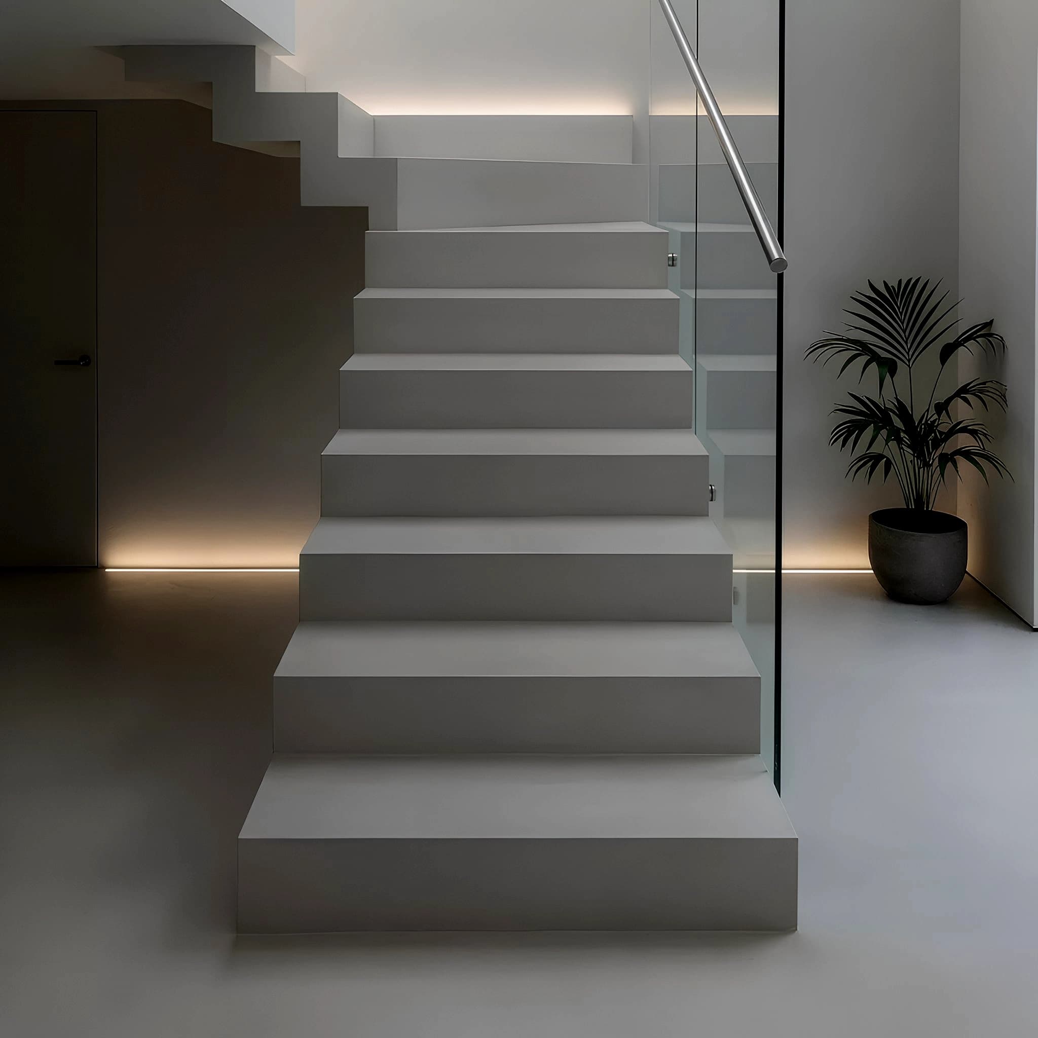 Escalera interior con microcemento decorativo